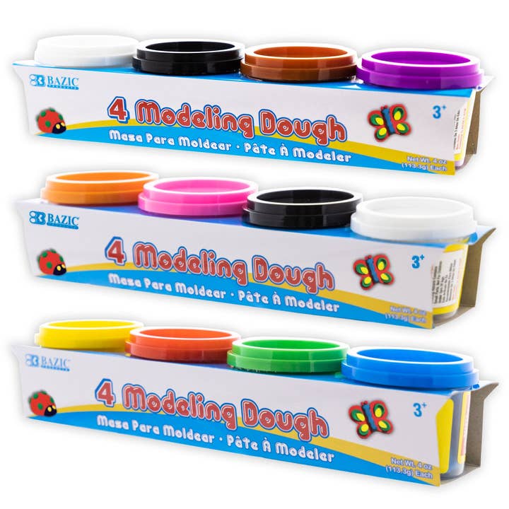 Modeling Dough Primary Color 4 Oz. (4/Pack) for wholesale by Luna Office Supply - Everyday Essential