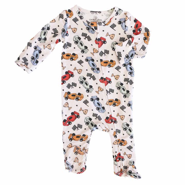 Pit Crew Zipper Footie for wholesale by Caden Lane