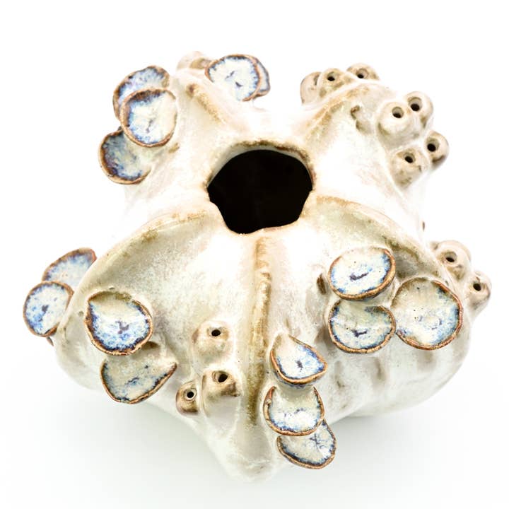 Art Floral Trading LLC - Wholesale Vase - SRI195EFFP Coral with mushroom ceramic vase milk and purple 3