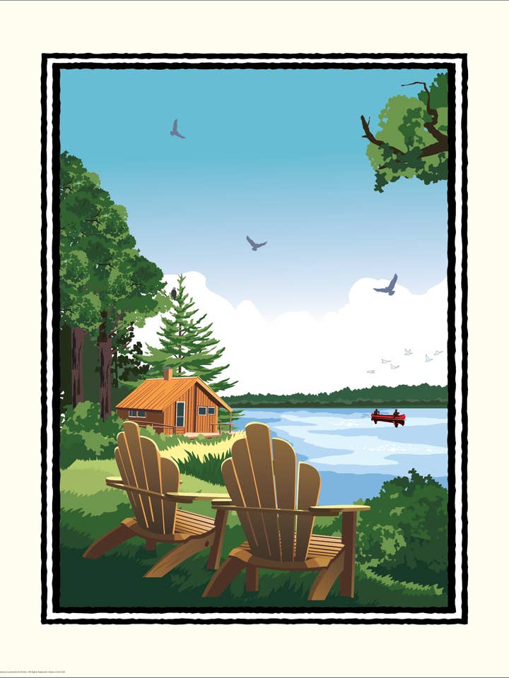 VIE DE CABINE — Impression d'art souvenir personnalisée (8×10) pour la vente par Legendary Landmark Art Prints