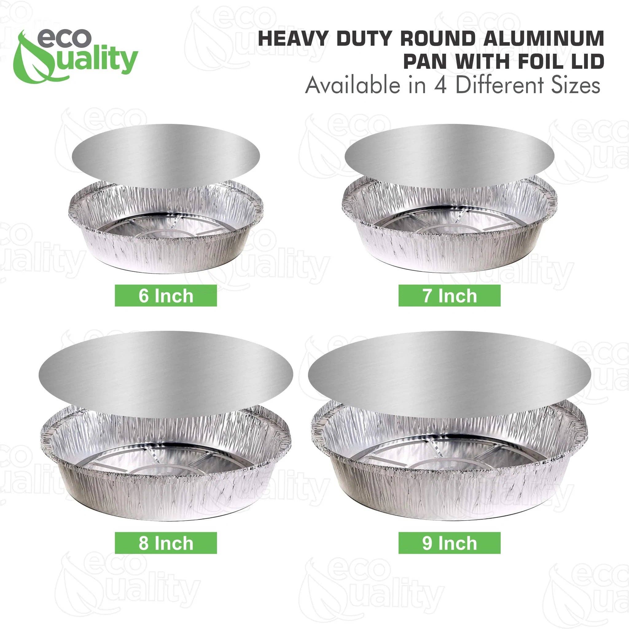 EcoQuality - Wholesale Food Storage Container - 8" Disposable Round Aluminum Foil Food Pans5