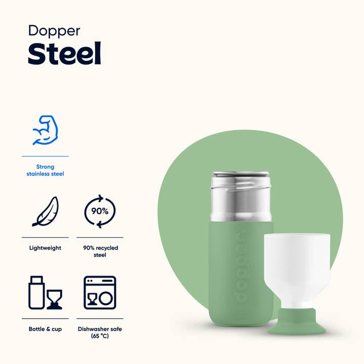 Dopper - Wholesale Water Bottle - Dopper Steel Fresh Green 350ml Reusable Water Bottle2
