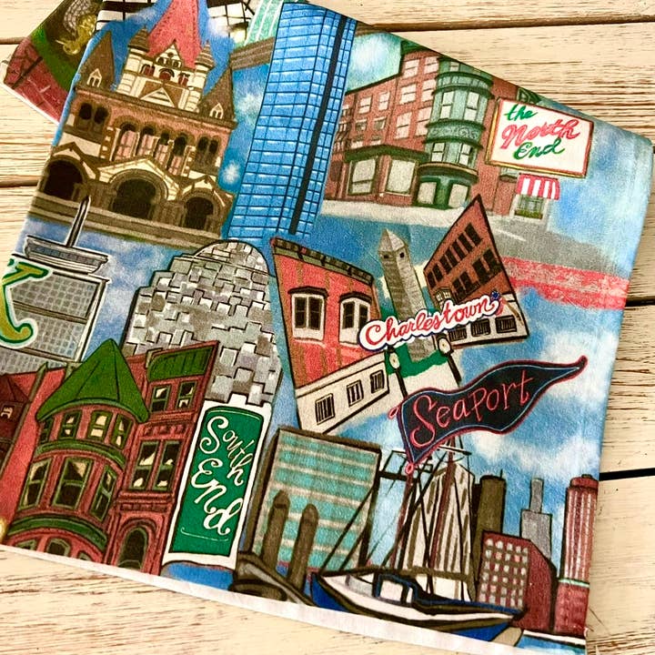 Domesticadence - Wholesale Tea Towel - Hand-Drawn Boston, MA Sites Dish / Tea Towels 1