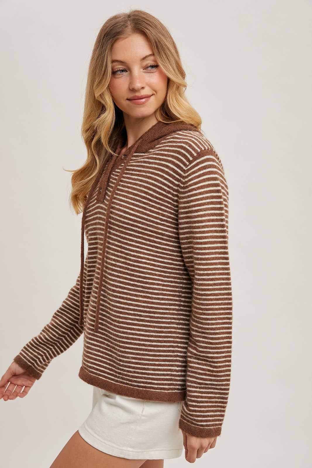 Bluivy - Wholesale Hoodie - Women's - HENLEY SWEATER WITH HOODIE15