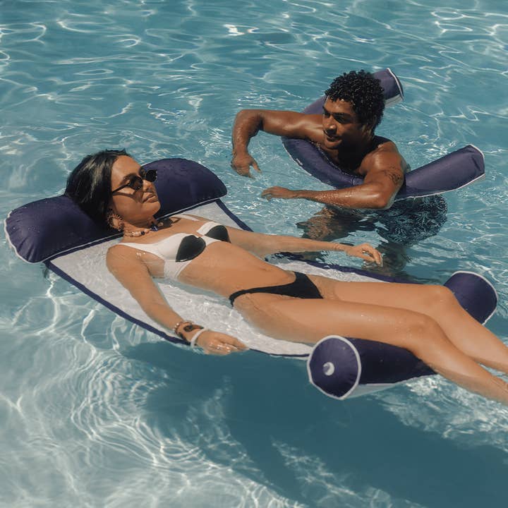 FUNBOY - Vente Jeu gonflable - Hamac de piscine en tissu Flotteur de piscine bleu marine3