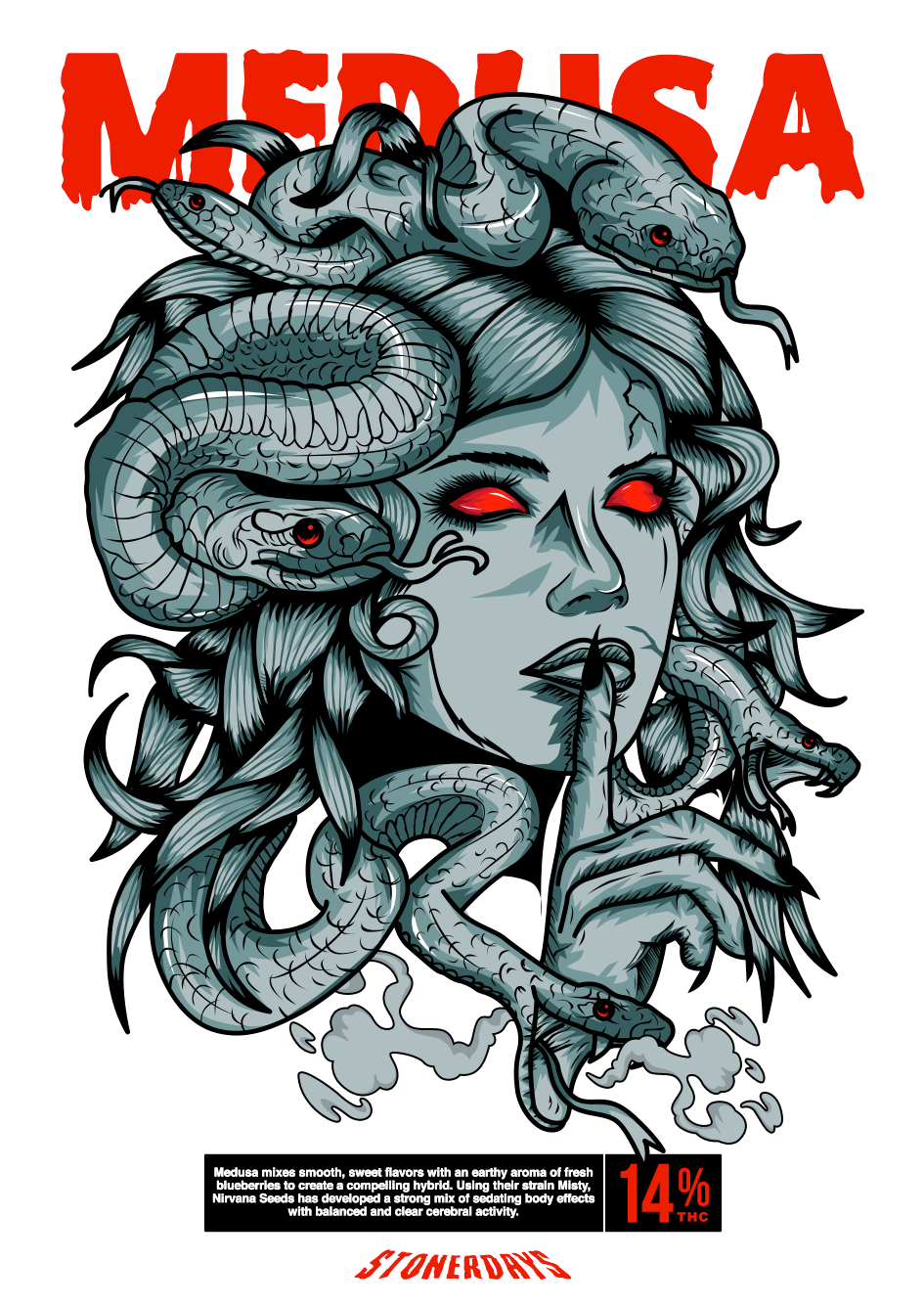 StonerDays Apparel - Wholesale Screen Printed T-Shirt - Men's - Mendusa OG White Tee1