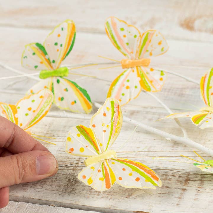 Factory Direct Craft – Flores artificiais por atacado – Borboletas Artificiais (pack de 12 unidades) - Selecionar Cor2