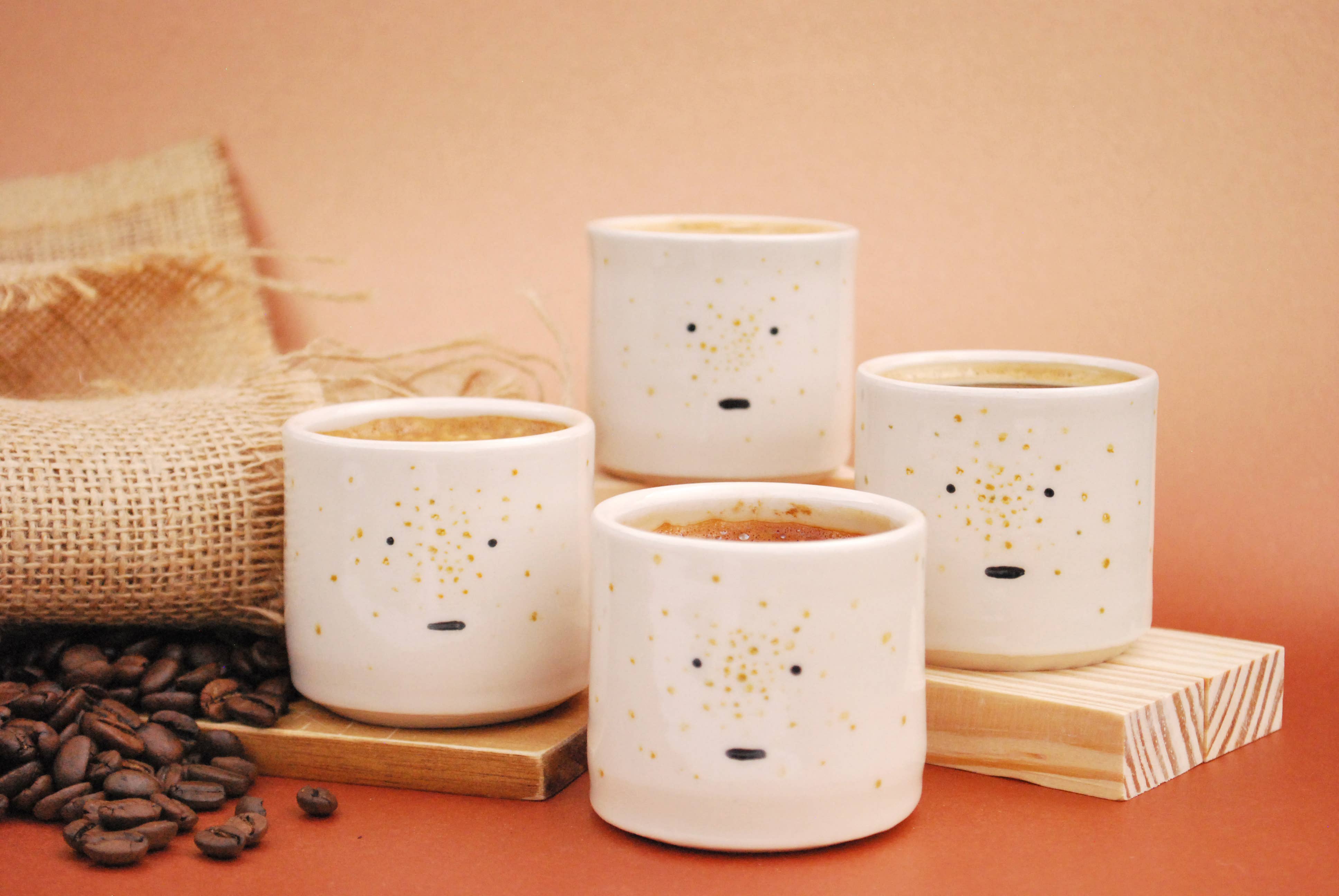 Modern Pottery Shop - Wholesale Coffee/Tea Cup - Espresso Cup "Freckles" Design - Handmade Ceramic Coffee Cup1