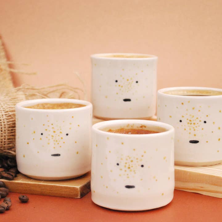 Modern Pottery Shop - Wholesale Coffee/Tea Cup - Espresso Cup "Freckles" Design - Handmade Ceramic Coffee Cup1