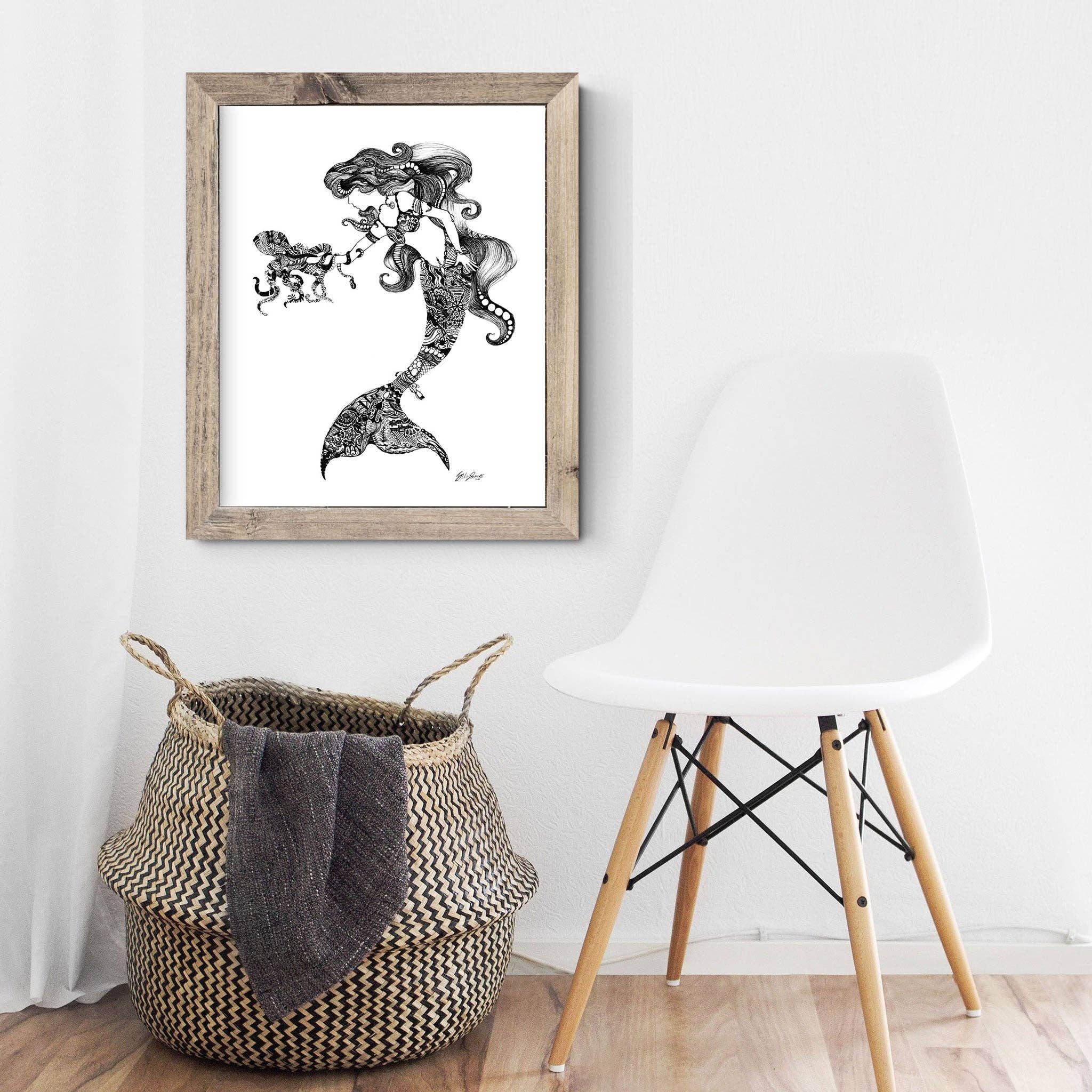 FJ Creations - Wholesale Art Print - Doodle Mystery Mermaid - Fine Art Print5