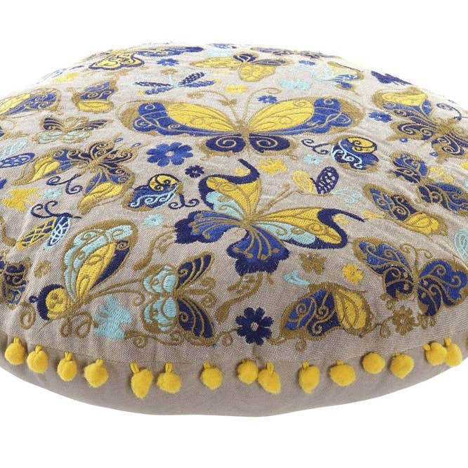 Etnische Ronde Kussens Vlinder voor wholesale door Pufmania