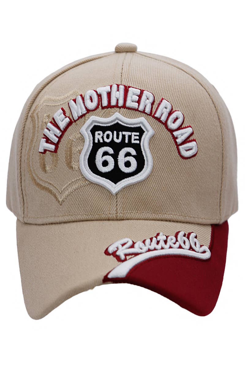 Cap Zone - Wholesale Baseball Cap - Women's - Route 66 The Mother Road Arc Logo Acrylic Baseball Cap4