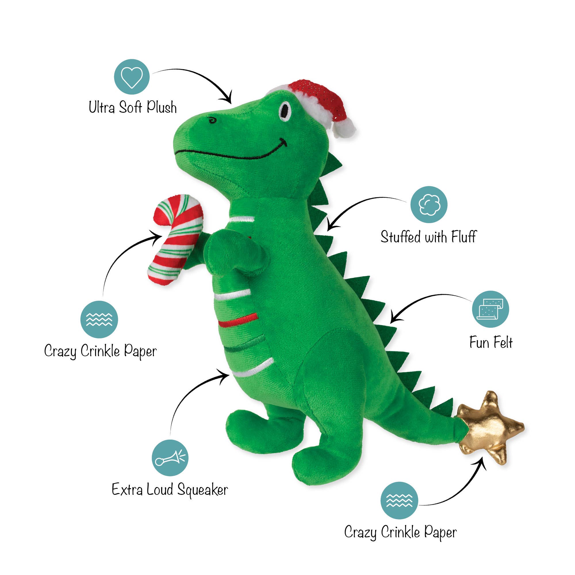 Petshop by Fringe Studio - Wholesale Pet Toy - Dog - REX-MAS IS HERE! PLUSH DOG TOY1