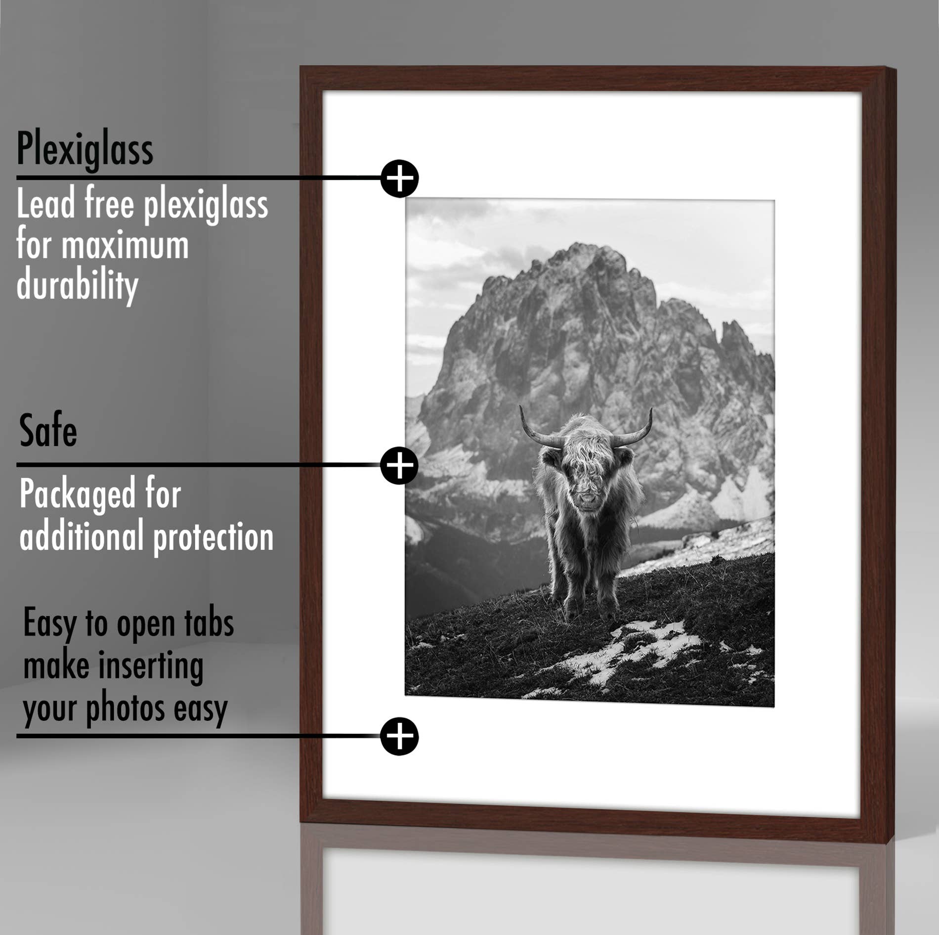 Americanflat - Wholesale Picture Frame - Americanflat Picture Frame with Mat Slim Molding (5 Pack)102