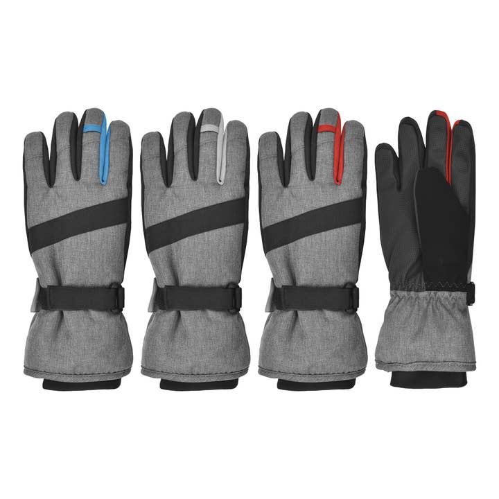 Grand Sierra - Wholesale Gloves - Kids - Boys Heathered Snowboard Glove w. Thinsulate