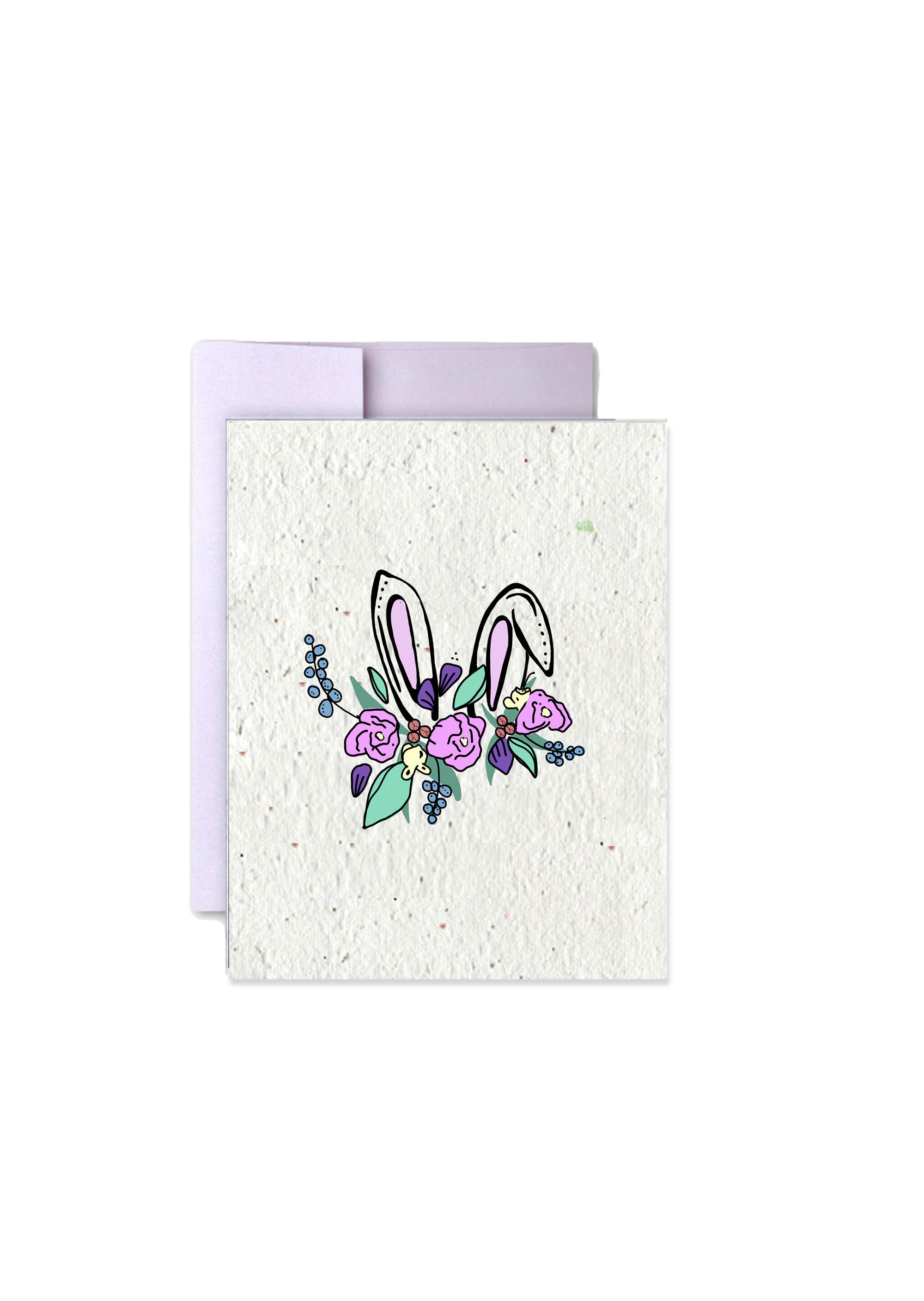 Artsy Em - Wholesale Easter Card - Floral Bunny Garden: Wildflower Seed Paper Easter Card0