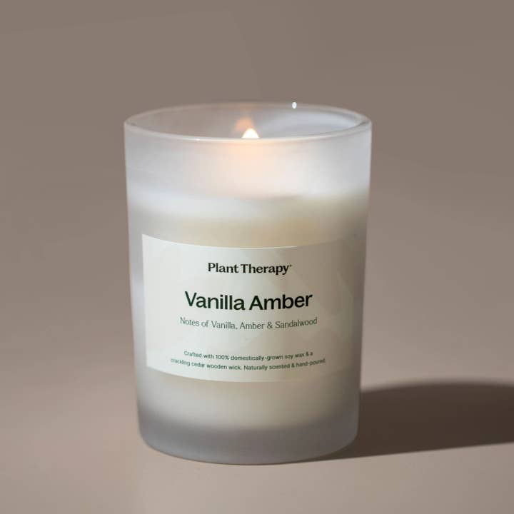 Plant Therapy - Wholesale Jar/Filled Candle - Vanilla Amber Naturally Scented Candle 8 oz