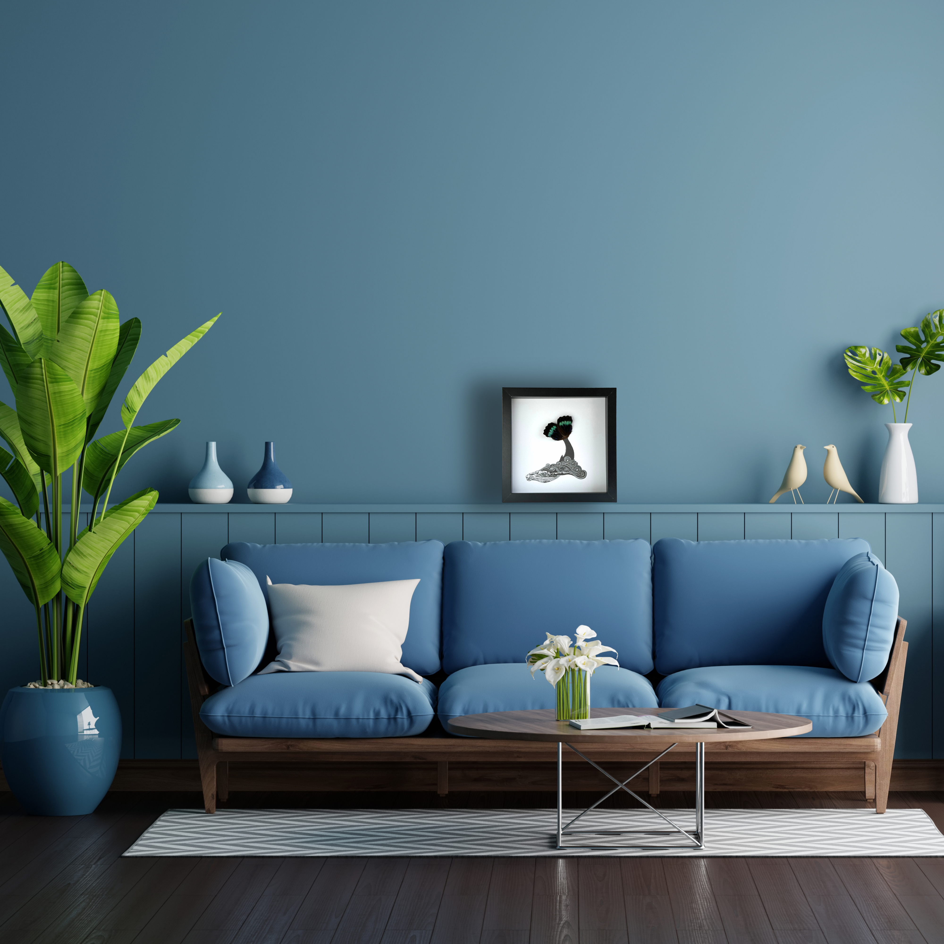 Isms - Wholesale Wall Accent - Whale Framed Art with Real Butterfly Wings2