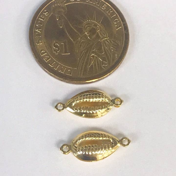 The Bead Bazaar - Wholesale Individual Charm/Pendant - Gold Filled Puka Shell Connector, Shell Charms, Dainty Puka3