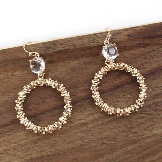 E24248 Center Eye Chips Ring Øreringe med dingle for engroshandel hos Pretty Persuasions