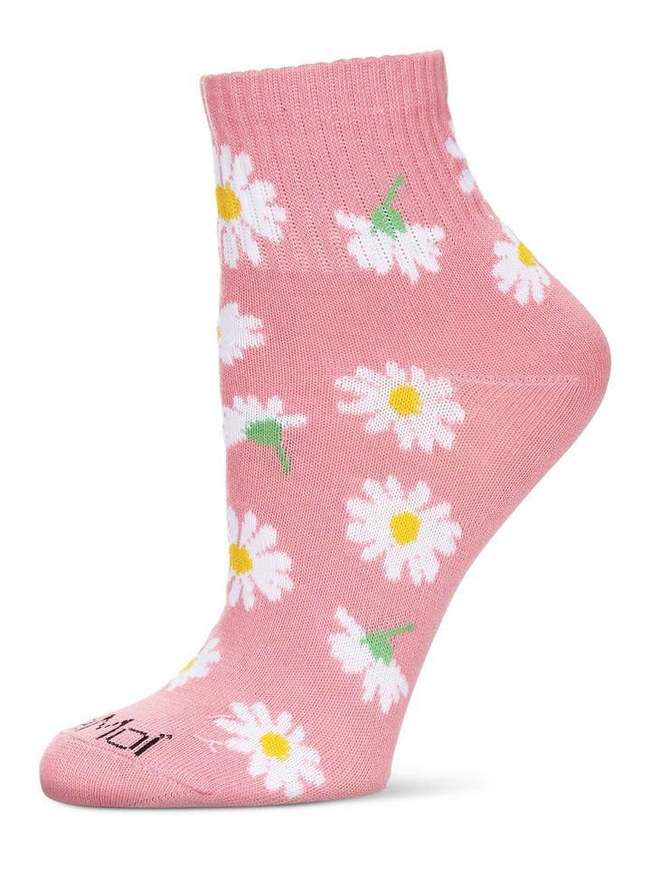 Multi Daisies Athletic Quarter Sock for wholesale by Infinity Classics International Inc.