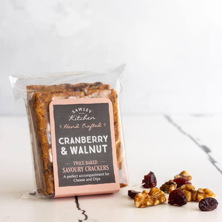 Sawley Kitchen – wholesale Crackers – Cranberry & Walnut - Yorkshire Savoury Crackers
