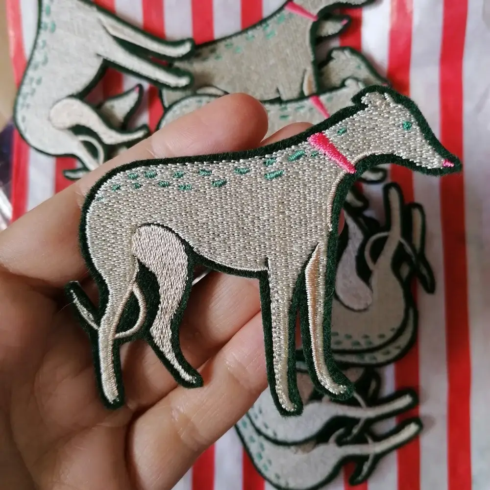 Bryony Moss Illustration - Wholesale Patch - Silver Hound, Embroidered Patch 2