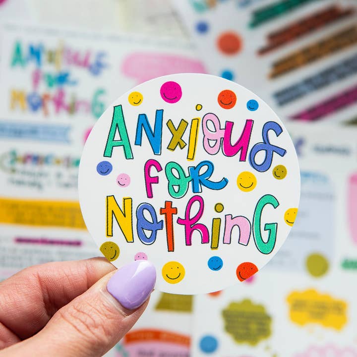 Anxious for Nothing Vinyl Sticker for wholesale by Kingfolk Co