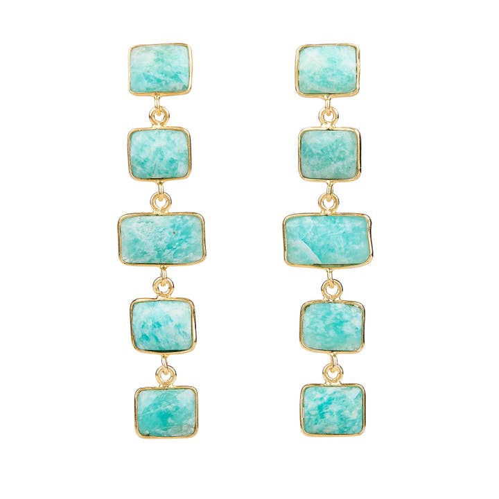 Amazonite Five Drop Örhängen för wholesale av Elyssa Bass Designs