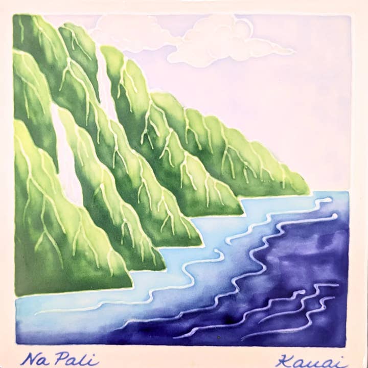 Carreau Scénique Na Pali 15 cm pour la vente par Banana Patch Studio