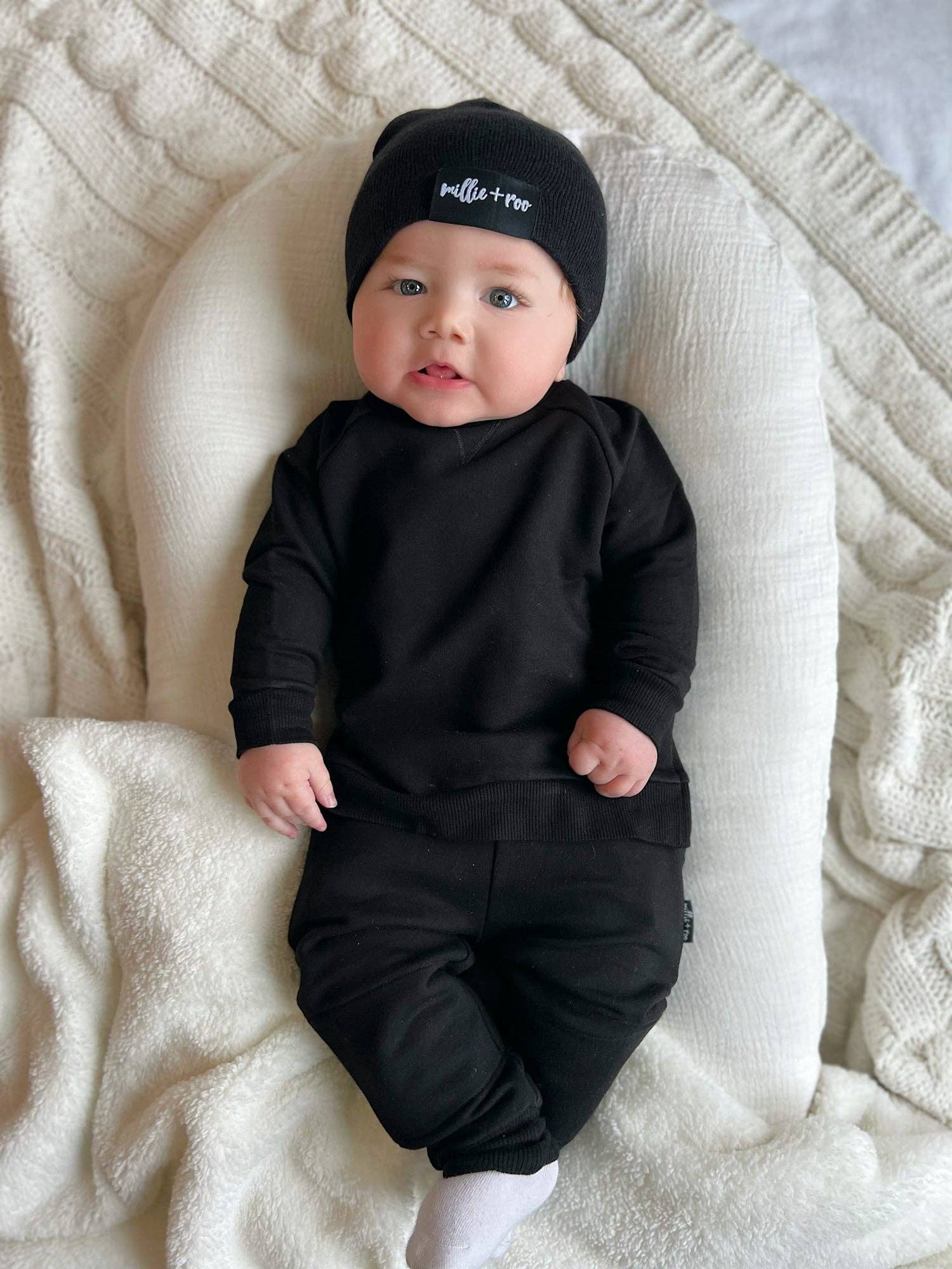 millie + roo LLC - Wholesale Lounge Sweatpants/Joggers - Kids - JOGGERS- Black Bamboo French Terry4