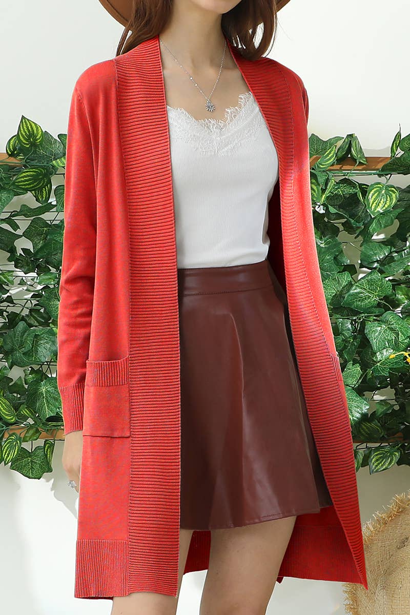 NINEXIS - Vente Cardigan – femme - AWOCAL311_CARDIGAN OUVERT À MANCHES LONGUES AVEC POCHES LATÉRALES52