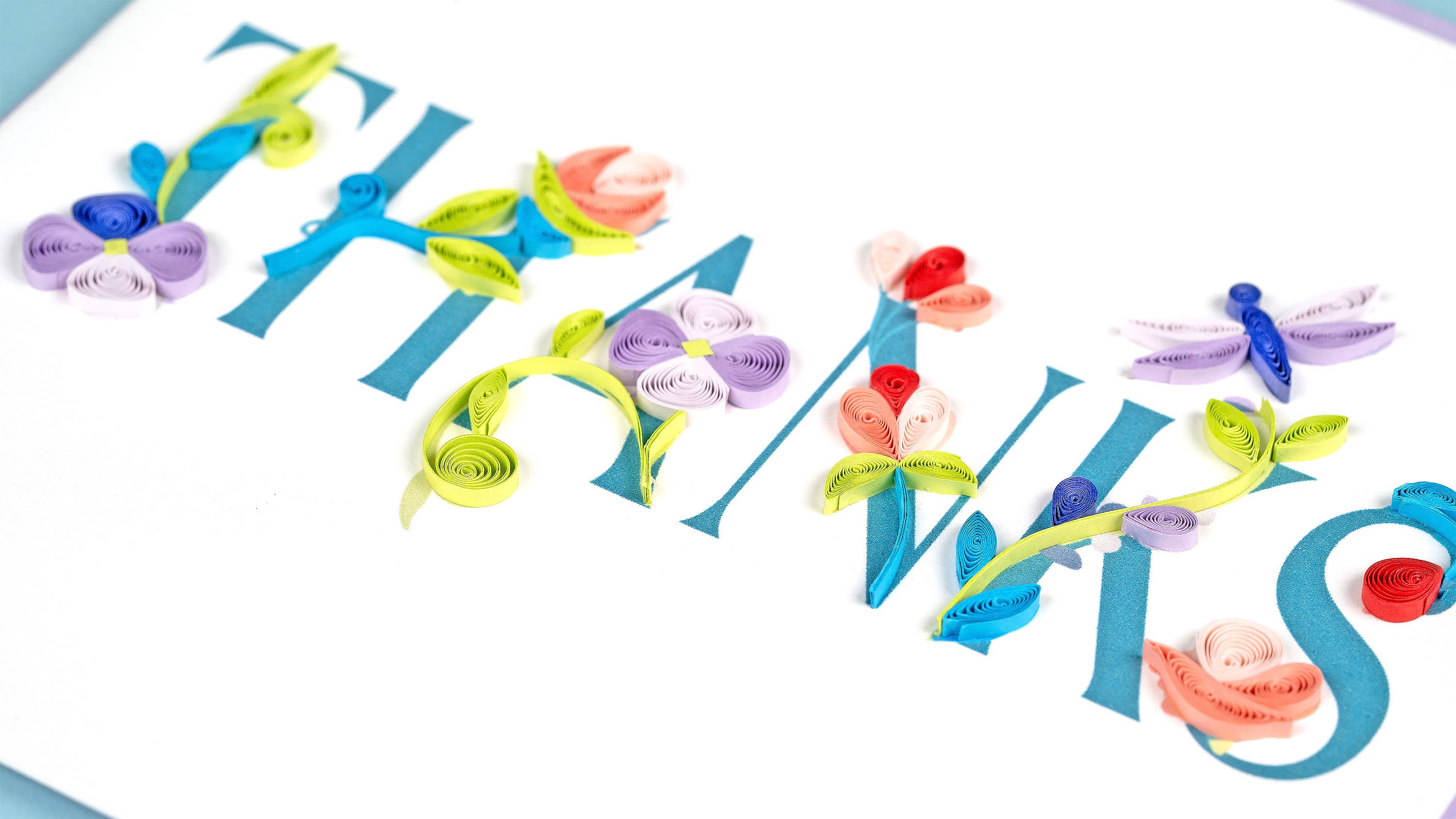 Quilling Card - Wholesale Thank You Card - Quilled Garden THANKS Greeting Card1