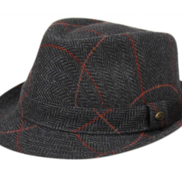 Epoch hats - Wholesale Fedora - Unisex - Wool Tweed Herringbone Fedora Hat7