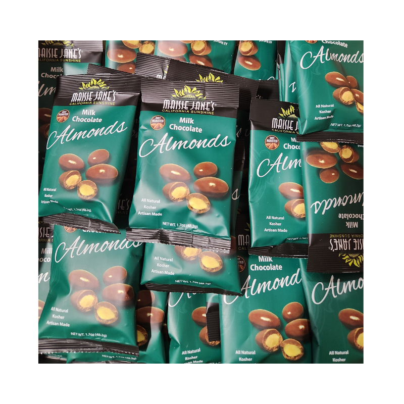 Maisie Jane’s - Wholesale Chocolate Covered Sweets - Milk Chocolate Almonds, Snack Pack (100 ct.) 1.7 oz. - BULK0