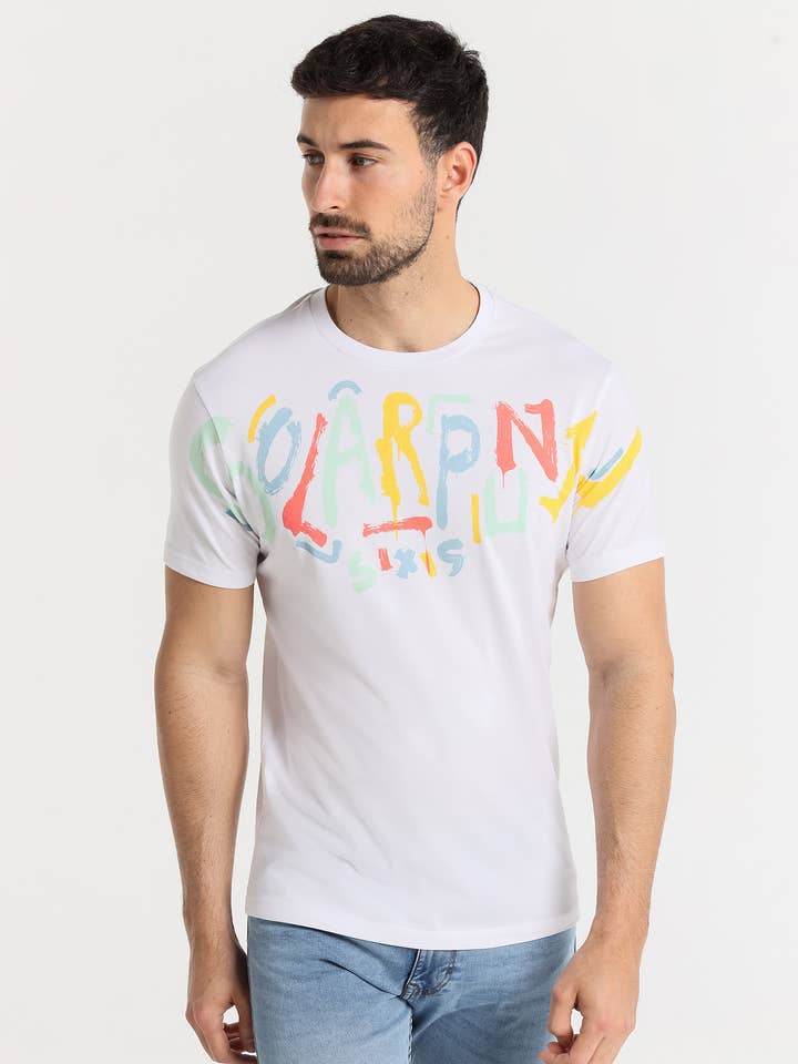 SIX VALVES - Kortærmet t-shirt med solar punk graffiti for engroshandel hos PAUSANT SHOP ONLINE