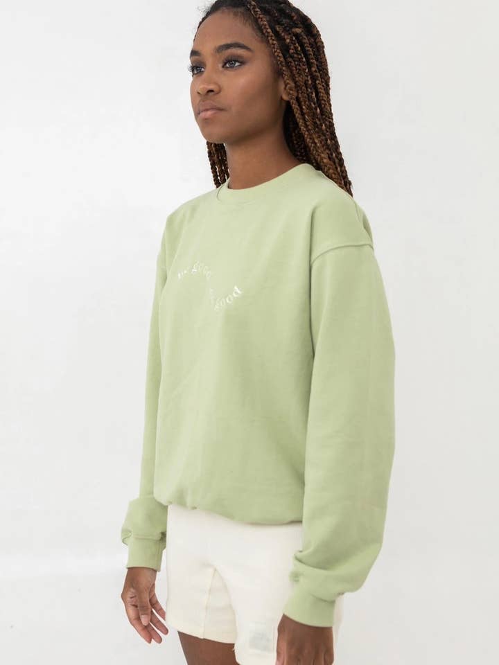 THIS IS A LOVE SONG - Wholesale Sweatshirt – Women's - Be Good Do Good Sweater (Watercress)2