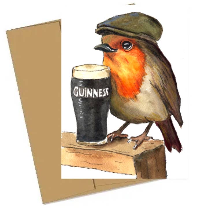 Petirrojo en el Local - Tarjeta de Felicitación/Hecha a Mano para venta al por mayor de Johnnerdraws