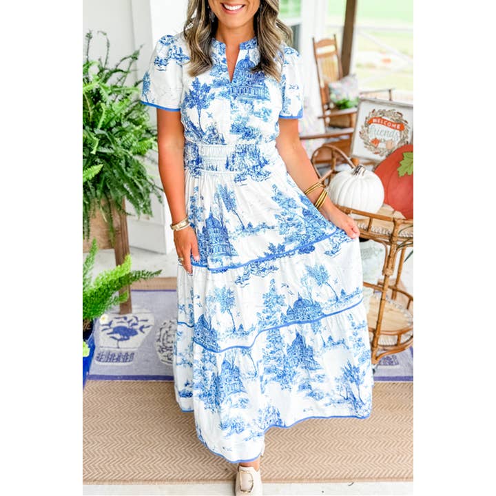 landscape porcelain Toile print flare maxi dress and other Purchase Wholesale impression sur toile. Free Returns & Net 60 Terms on Faire trending on Faire.