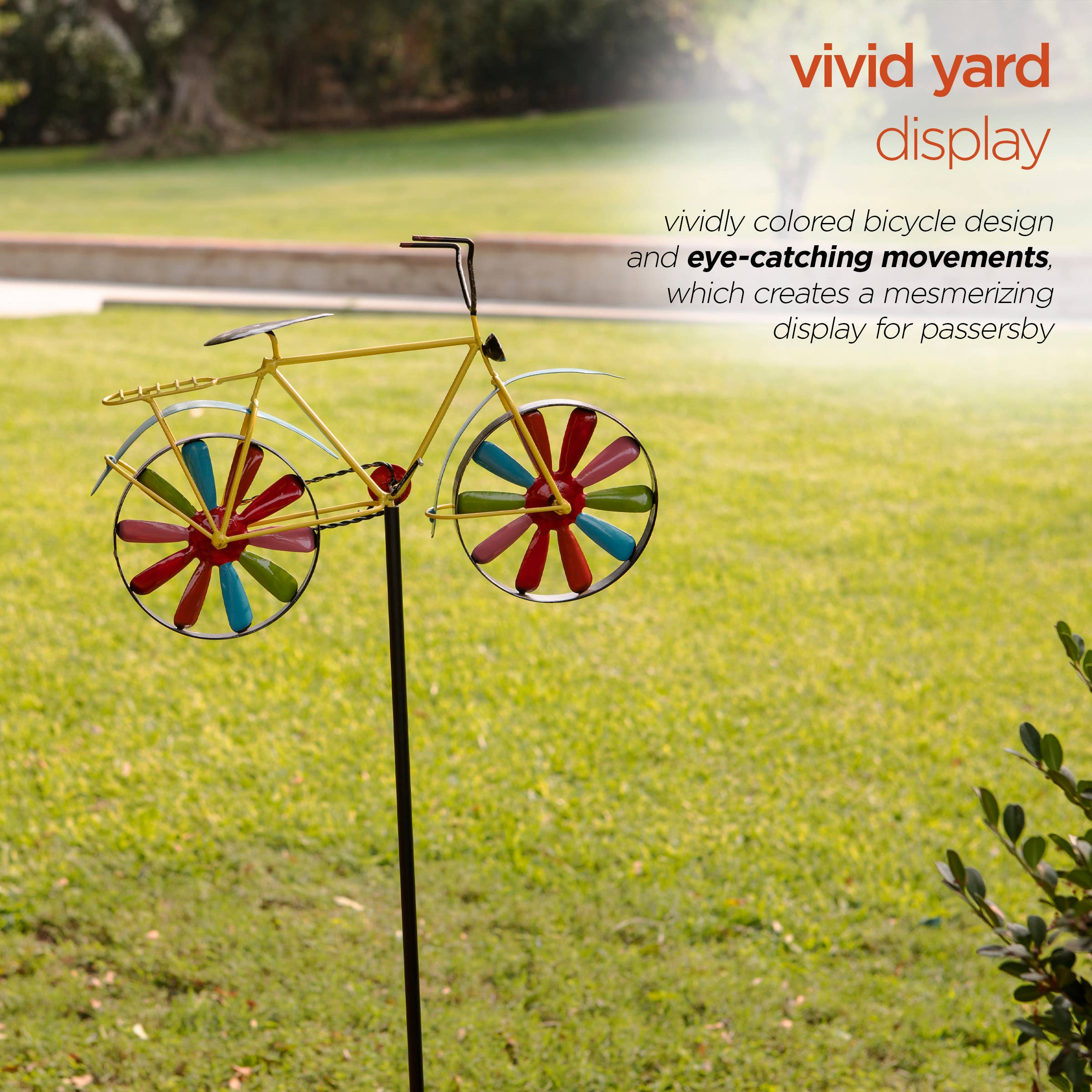 Alpine Corporation - Wholesale Garden/Lawn Stake - Alpine Corporation Colorful Bicycle Windmill Garden Stake2