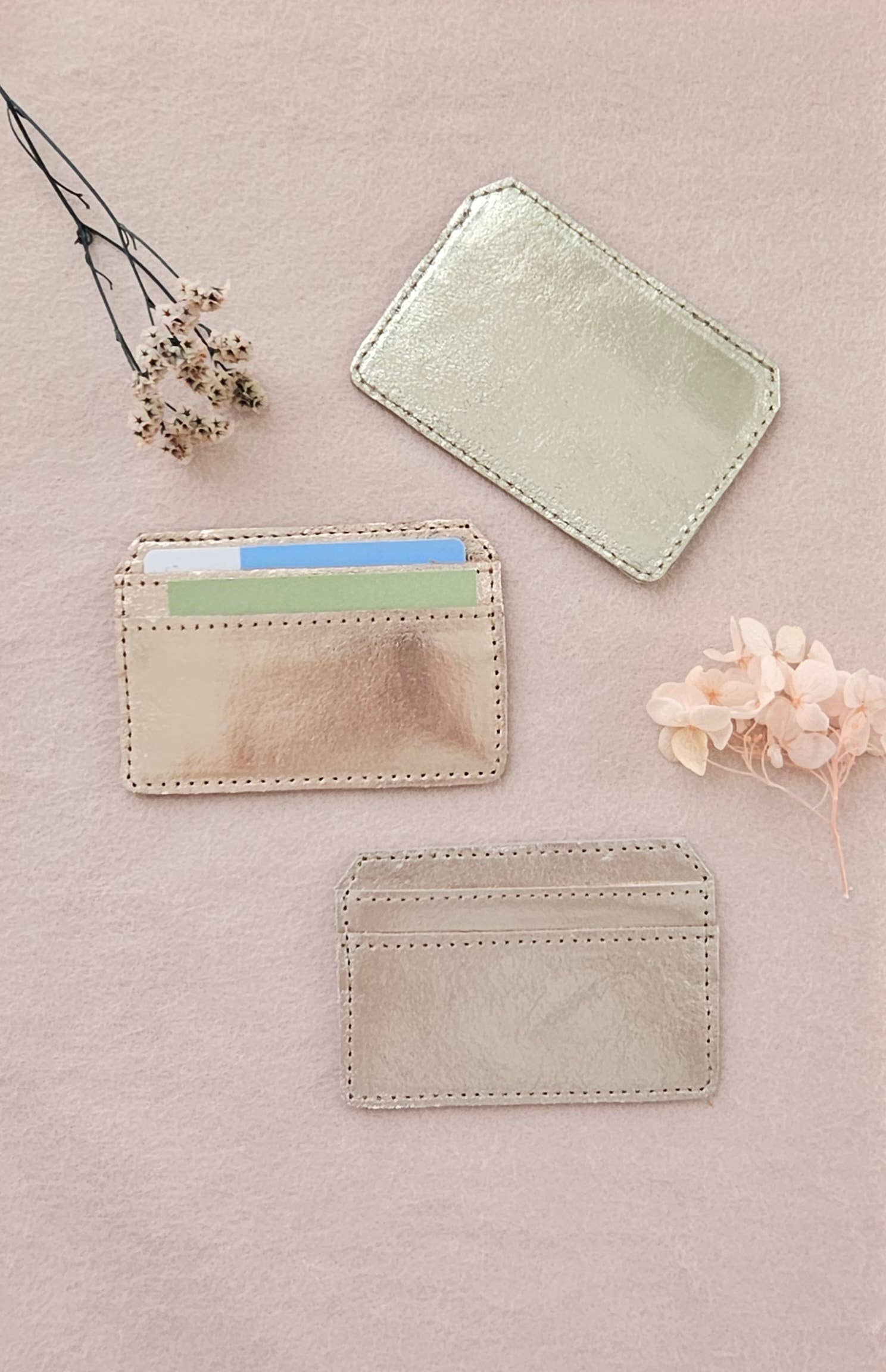 Royal marais - Wholesale Card Holder - Women's - set of 3 metallic leather card holders1