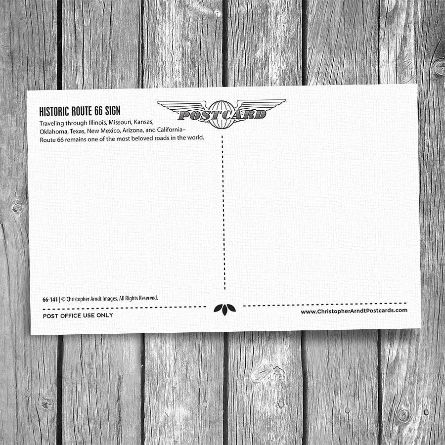 Christopher Arndt Postcard Co. - Wholesale Postcard - Route 66 Highway Sign Postcard1
