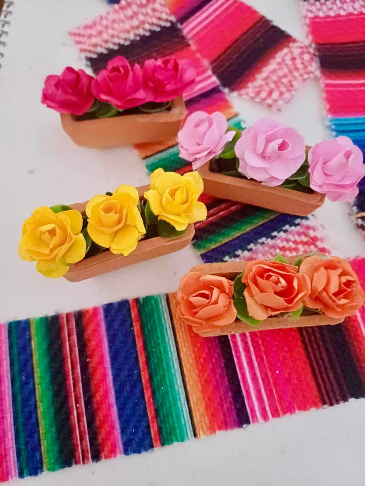 Mini Flower Pot - Ofrenda Decorations for Day of the Dead Altar for wholesale by Cielito Lindo