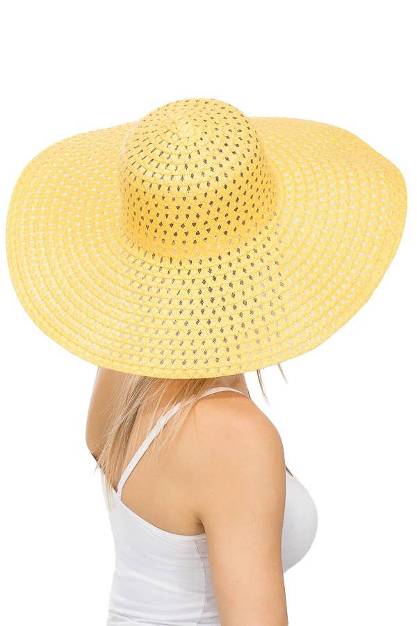 Cap Zone - Wholesale Straw Hat - Women's - Petite Open Weave Light-Weight  Floppy Brim Sun Hat9