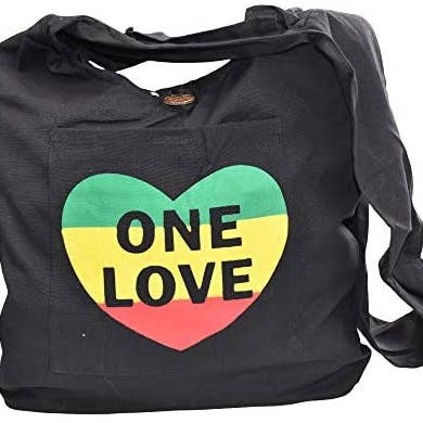 Mandala Crafts – wholesale Crossbody bag – Women's – Mandala Crafts Crossbody Shoulder Boho Bag, Bohemian Hippie Sling Purse for Women, Gifts (Black Rasta One Love)