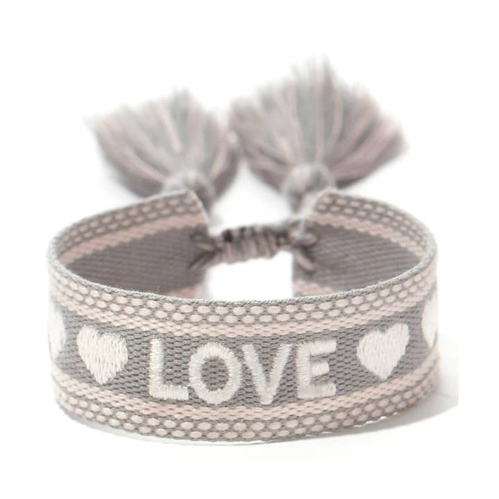 Stella Cove – Großhandel Gewebtes/geflochtenes Armband – LOVE Graues Armband0