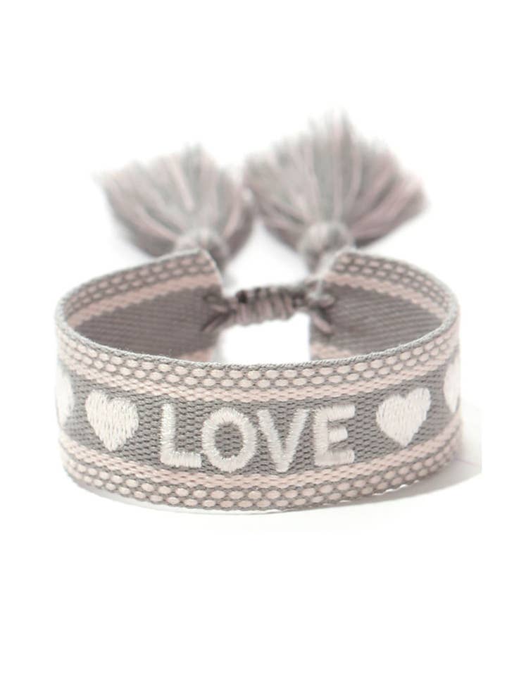 LOVE Grey Wristband for wholesale by Stella Cove