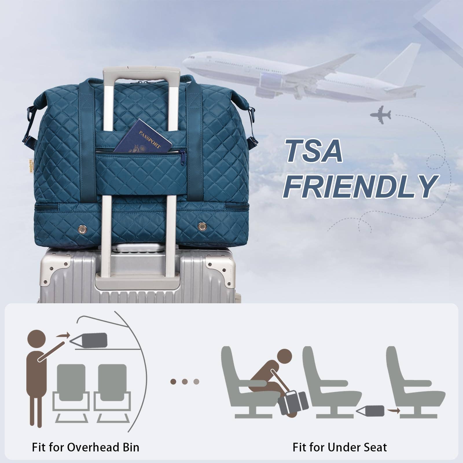 wandf – Engroshandel Stor rejse- og weekendtaske - Dame – Carry On Weekender-taske med skorum Rejsetaskesæt22