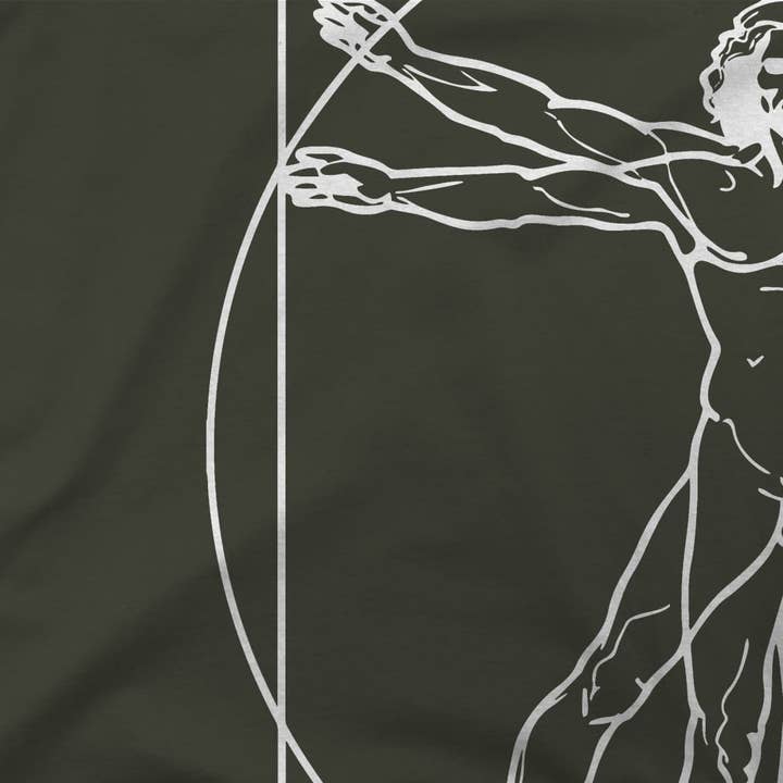 Art-O-Rama Shop - Wholesale Screen Printed T-Shirt - Unisex - Leonardo Da Vinci, Vitruvian Man Sketch T-Shirt1