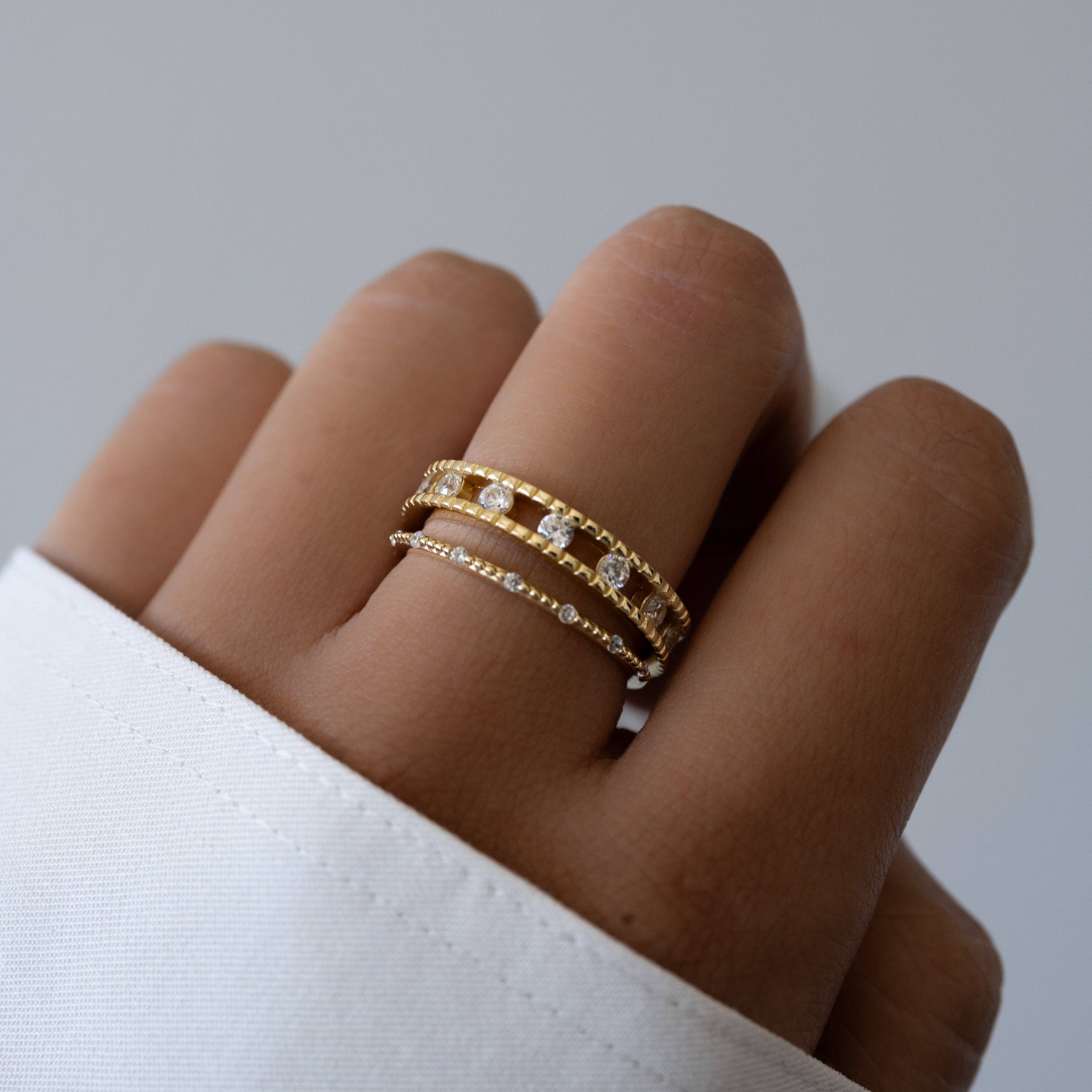 Sami Jewels - Vendita all'ingrosso Anelli multipietra - Anello Double Eternity con borchie3